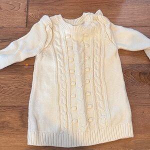 Gap Cream Cable Knit Sweater Dress 6-12m
